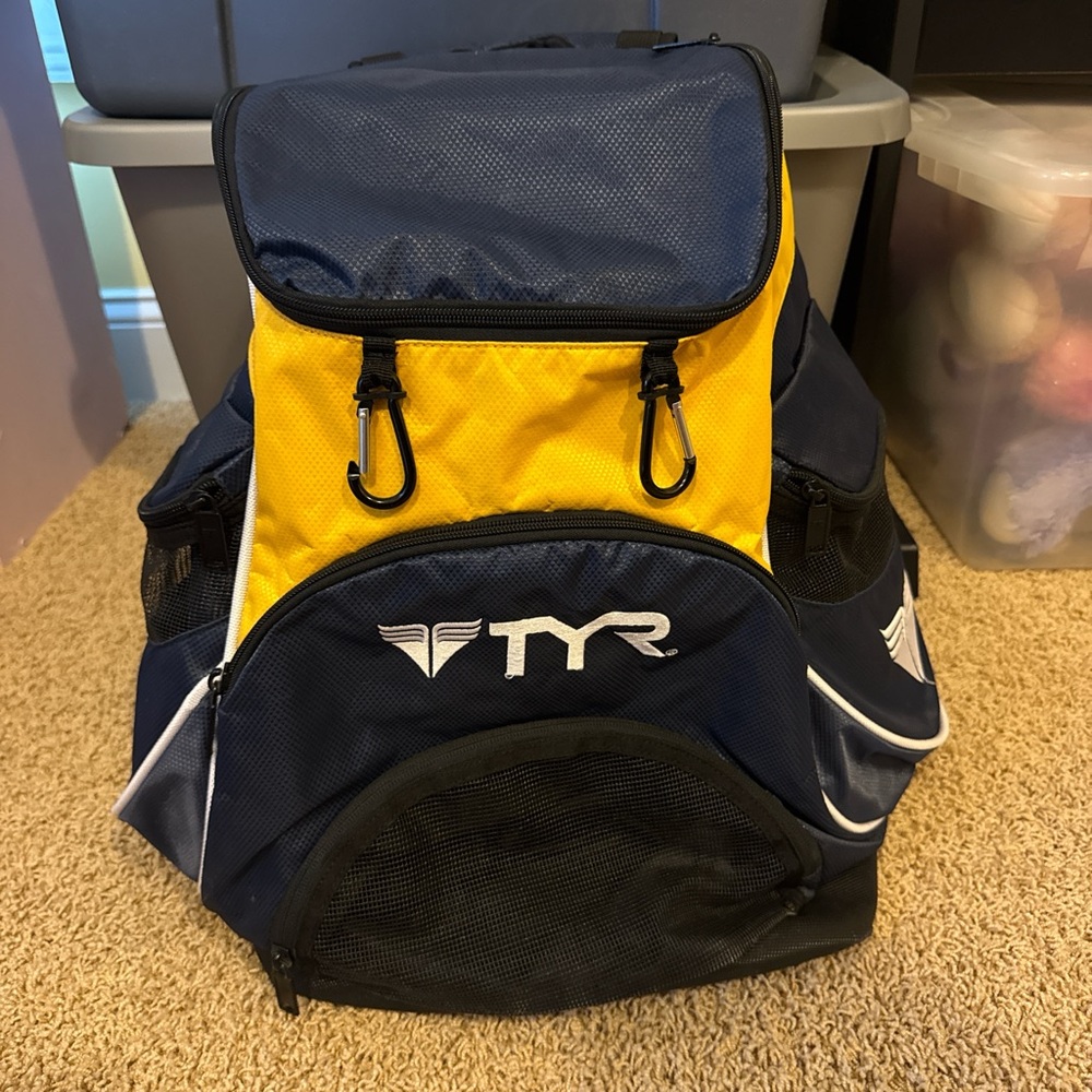 TYR Blue and Yellow Backpack for Everyday Use